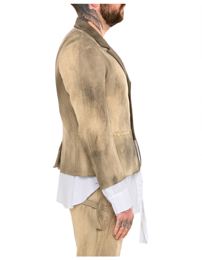 SANDRINE PHILIPPE LINEN BLAZER WITH INTEGRATED SHIRT