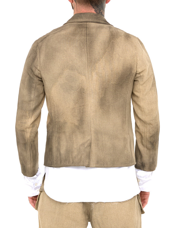 SANDRINE PHILIPPE LINEN BLAZER WITH INTEGRATED SHIRT