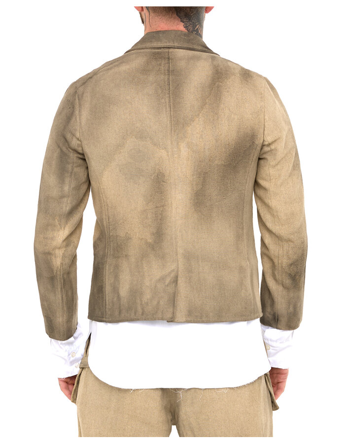 SANDRINE PHILIPPE LINEN BLAZER WITH INTEGRATED SHIRT