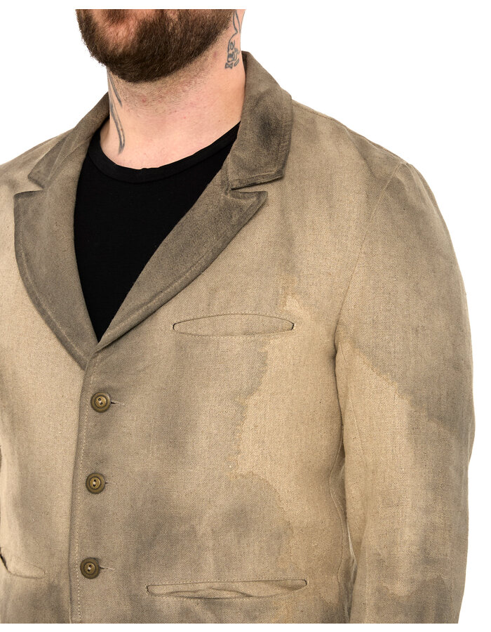 SANDRINE PHILIPPE LINEN BLAZER WITH INTEGRATED SHIRT