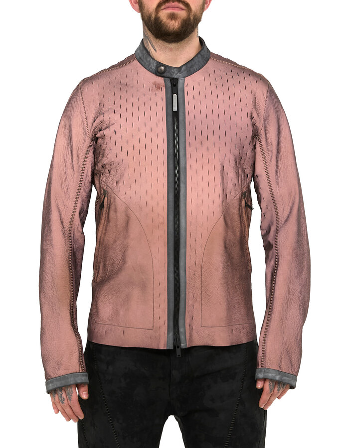 ISAAC SELLAM EXPERIENCE SYDERAL REFLECTIVE LEATHER JACKET