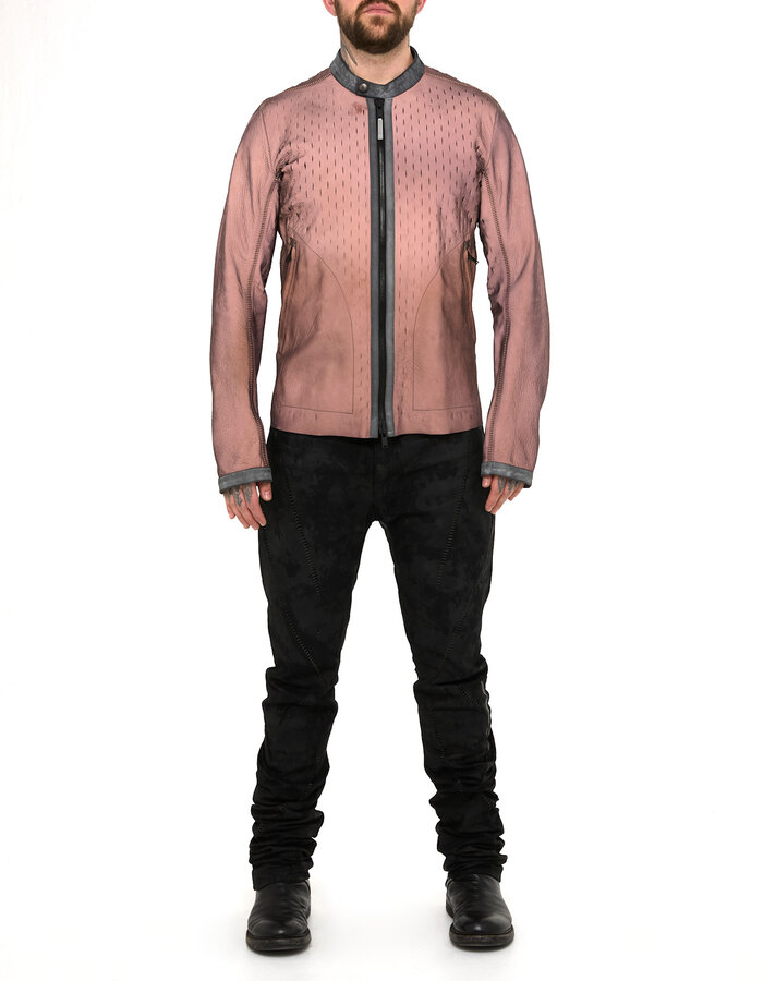 ISAAC SELLAM EXPERIENCE SYDERAL REFLECTIVE LEATHER JACKET