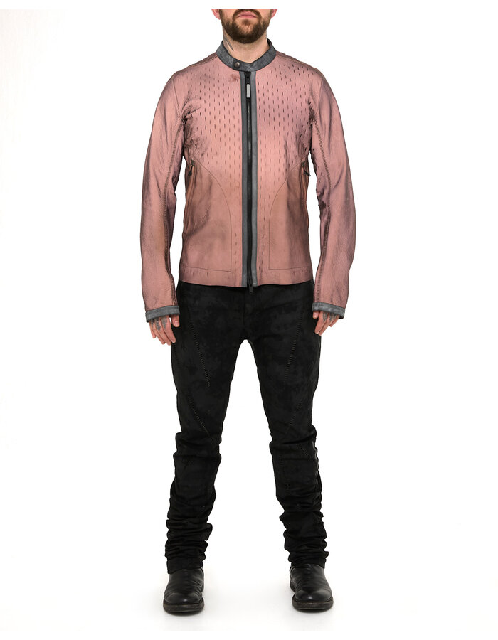 ISAAC SELLAM EXPERIENCE SYDERAL REFLECTIVE LEATHER JACKET
