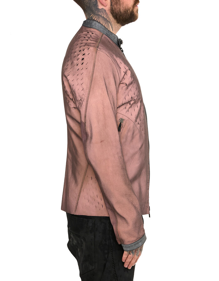 ISAAC SELLAM EXPERIENCE SYDERAL REFLECTIVE LEATHER JACKET
