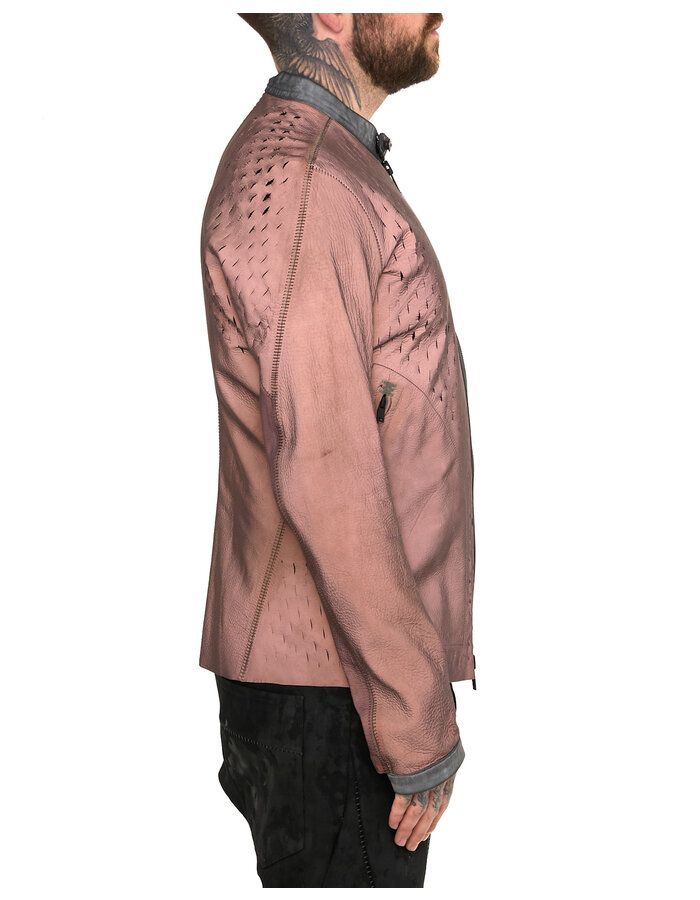 ISAAC SELLAM EXPERIENCE SYDERAL REFLECTIVE LEATHER JACKET