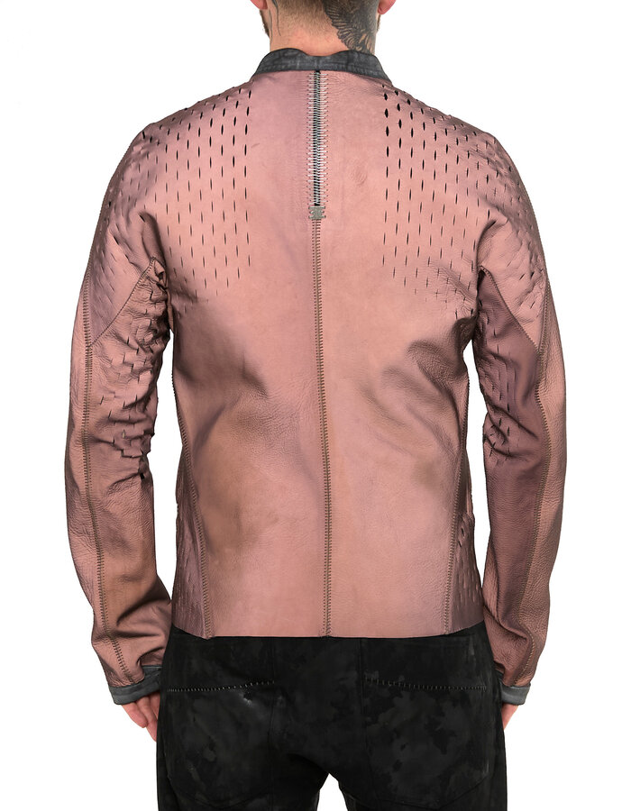 ISAAC SELLAM EXPERIENCE SYDERAL REFLECTIVE LEATHER JACKET