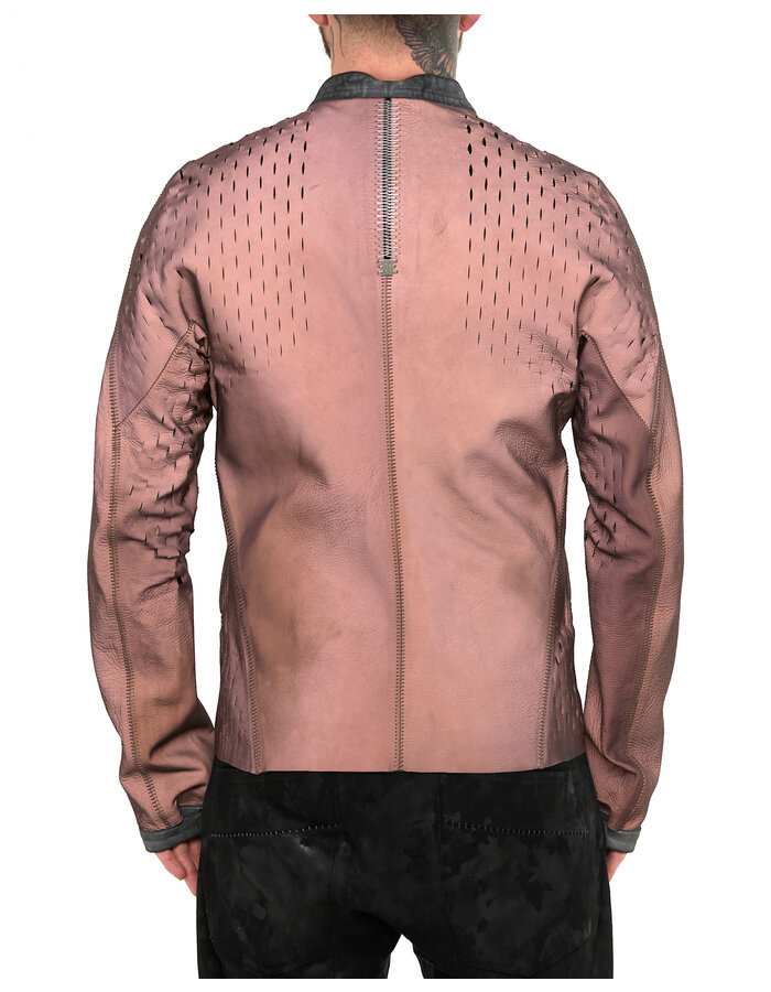 ISAAC SELLAM EXPERIENCE SYDERAL REFLECTIVE LEATHER JACKET