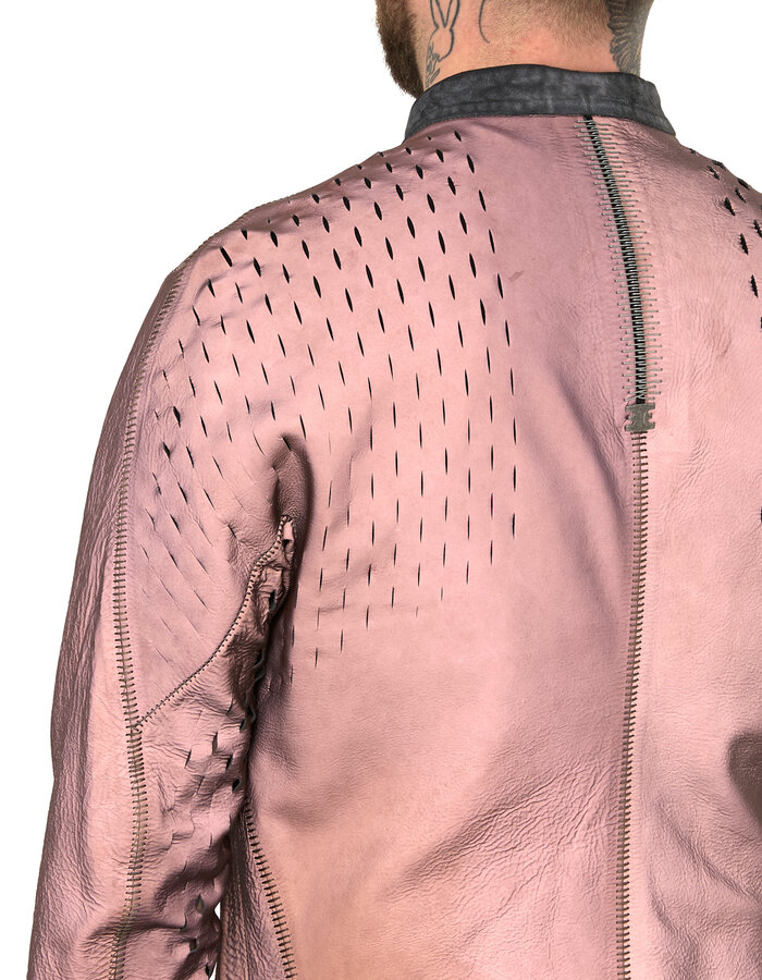 ISAAC SELLAM EXPERIENCE SYDERAL REFLECTIVE LEATHER JACKET