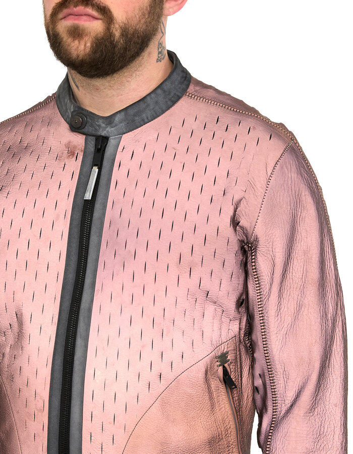 ISAAC SELLAM EXPERIENCE SYDERAL REFLECTIVE LEATHER JACKET
