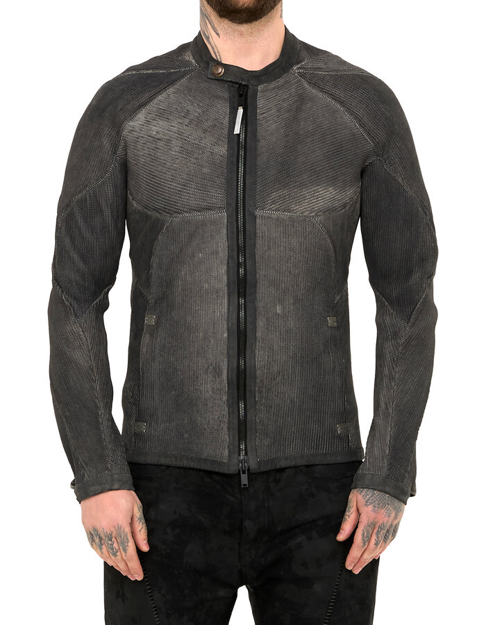 ISAAC SELLAM EXPERIENCE MUSCULAIRE STRETCH LEATHER JACKET