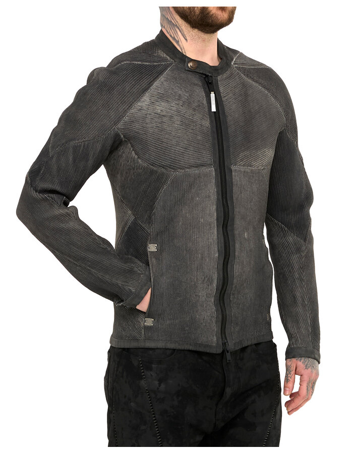 ISAAC SELLAM EXPERIENCE MUSCULAIRE STRETCH LEATHER JACKET