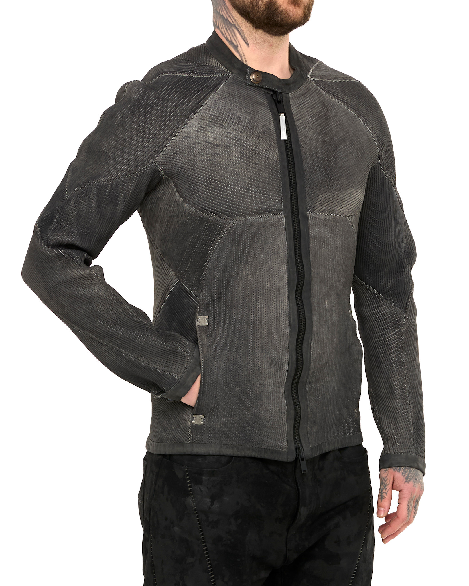 MUSCULAIRE STRETCH LEATHER JACKET - Shop Untitled NYC MUSCULAIRE STRETCH LEATHER JACKET - Shop Untitled NYC