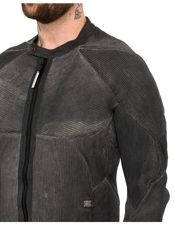 ISAAC SELLAM EXPERIENCE MUSCULAIRE STRETCH LEATHER JACKET