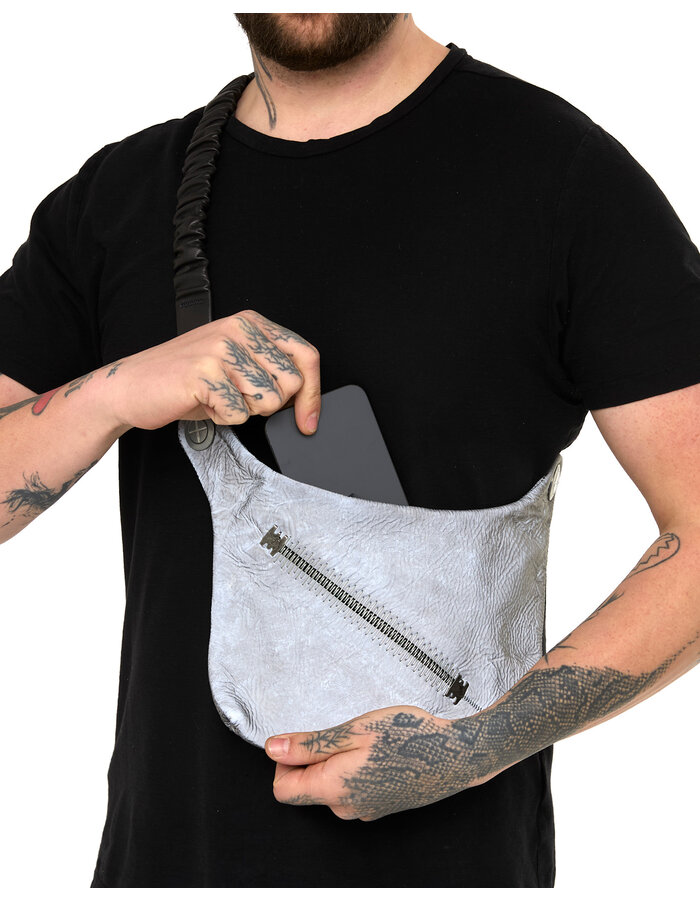 ISAAC SELLAM EXPERIENCE PASSAGER LAMBSKIN CROSS-BODY BAG - REFLECTIVE