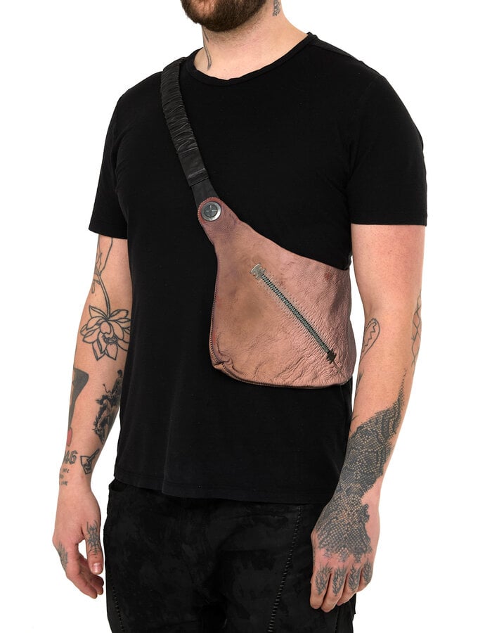 ISAAC SELLAM EXPERIENCE PASSAGER LAMBSKIN CROSS-BODY BAG - REFLECTIVE COPPER