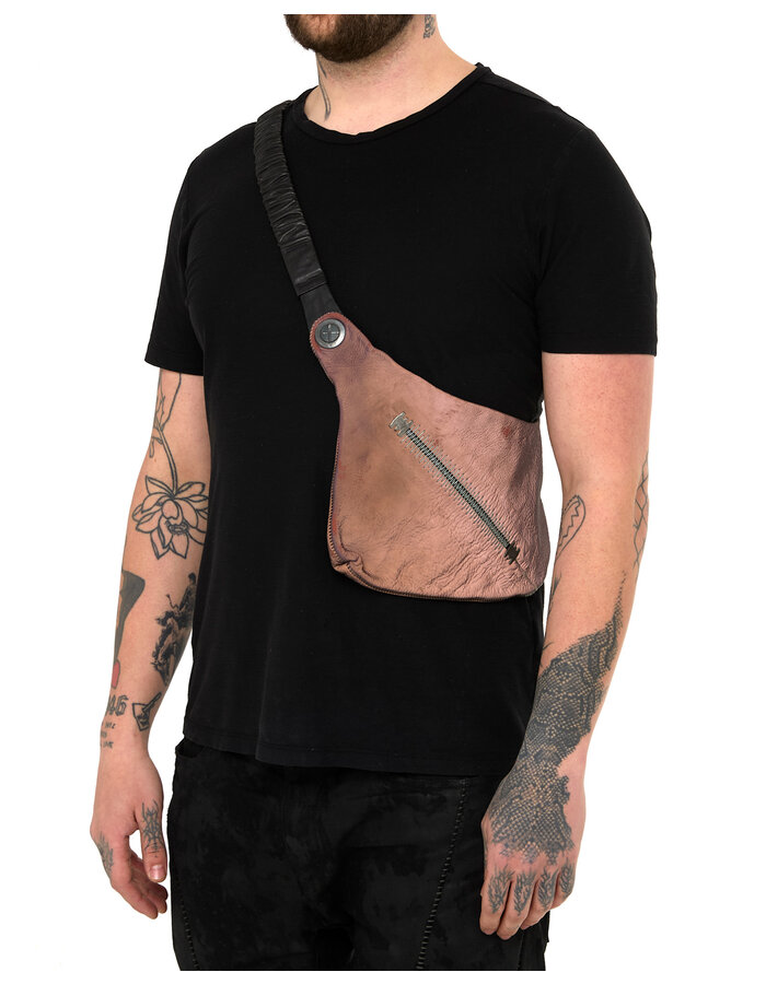ISAAC SELLAM EXPERIENCE PASSAGER LAMBSKIN CROSS-BODY BAG - REFLECTIVE COPPER