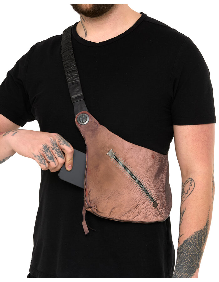 ISAAC SELLAM EXPERIENCE PASSAGER LAMBSKIN CROSS-BODY BAG - REFLECTIVE COPPER