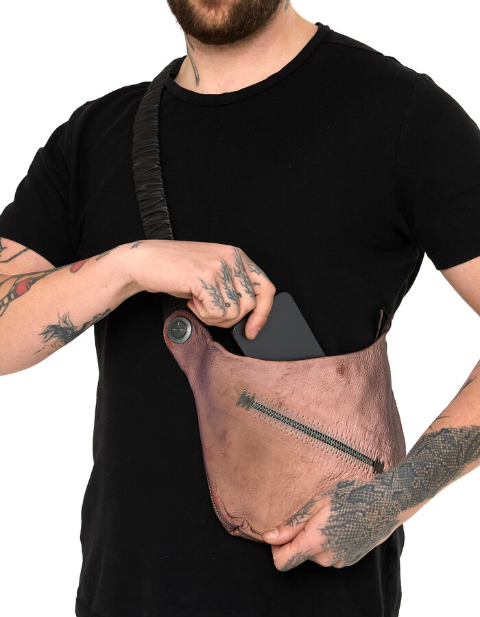 ISAAC SELLAM EXPERIENCE PASSAGER LAMBSKIN CROSS-BODY BAG - REFLECTIVE COPPER