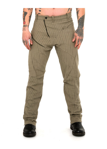 LEON EMANUEL BLANCK DISTORTION WORKERS PANT - PINSTRIPE HERRINGBONE