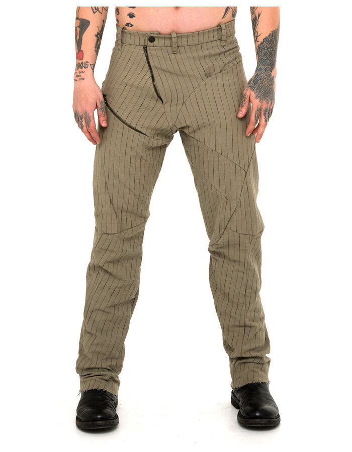 LEON EMANUEL BLANCK DISTORTION WORKERS PANT - PINSTRIPE HERRINGBONE