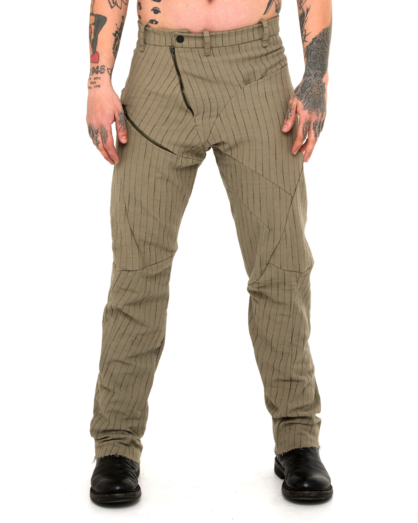 LEON EMANUEL BLANCK DISTORTION WORKERS PANT - PINSTRIPE LEON EMANUEL BLANCK DISTORTION WORKERS PANT - PINSTRIPE