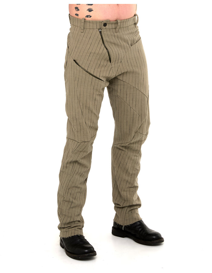 LEON EMANUEL BLANCK DISTORTION WORKERS PANT - PINSTRIPE HERRINGBONE