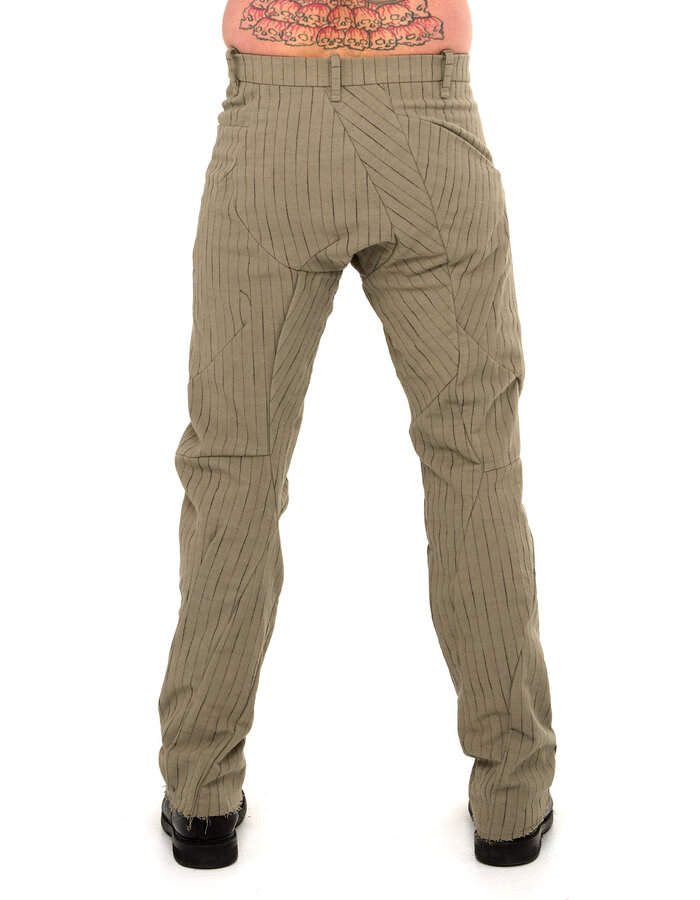 LEON EMANUEL BLANCK DISTORTION WORKERS PANT - PINSTRIPE HERRINGBONE