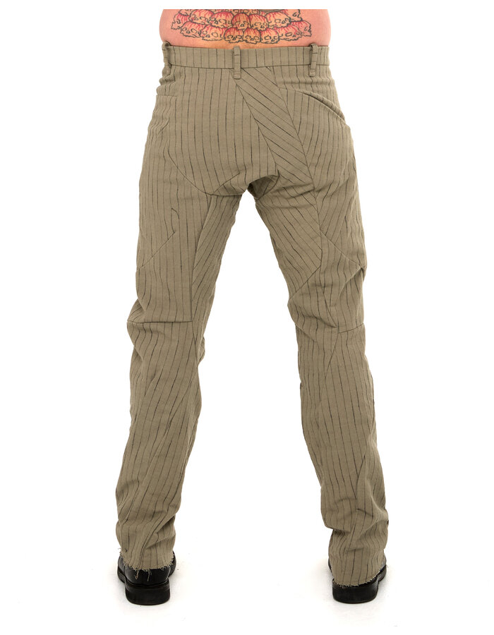 LEON EMANUEL BLANCK DISTORTION WORKERS PANT - PINSTRIPE HERRINGBONE