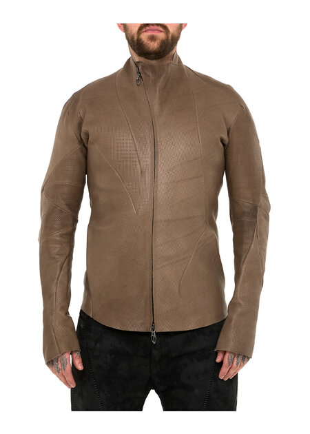LEON EMANUEL BLANCK DISTORTION AVIATOR JACKET - PERFORATED CALF