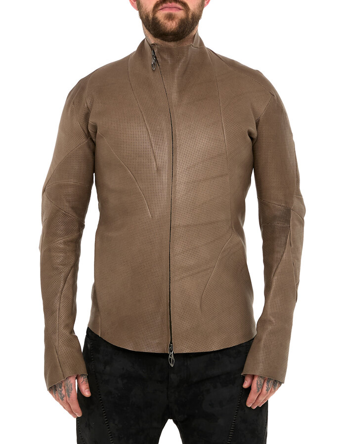 LEON EMANUEL BLANCK DISTORTION AVIATOR JACKET - PERFORATED CALF