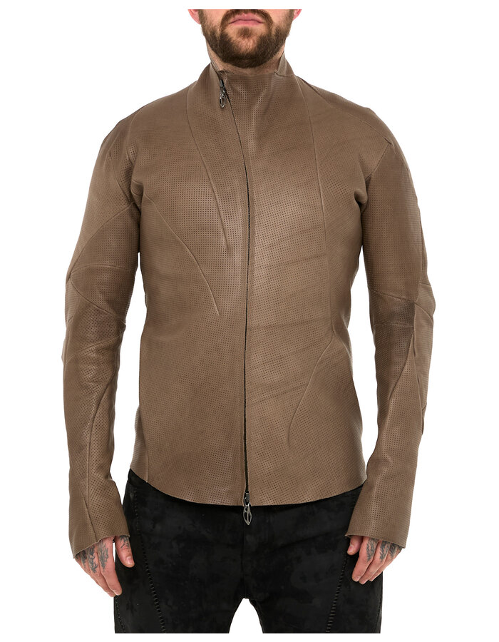 LEON EMANUEL BLANCK DISTORTION AVIATOR JACKET - PERFORATED CALF