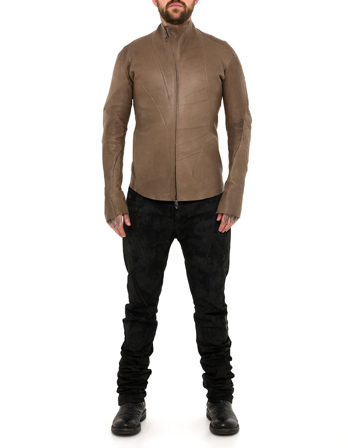 LEON EMANUEL BLANCK DISTORTION AVIATOR JACKET - PERFORATED CALF