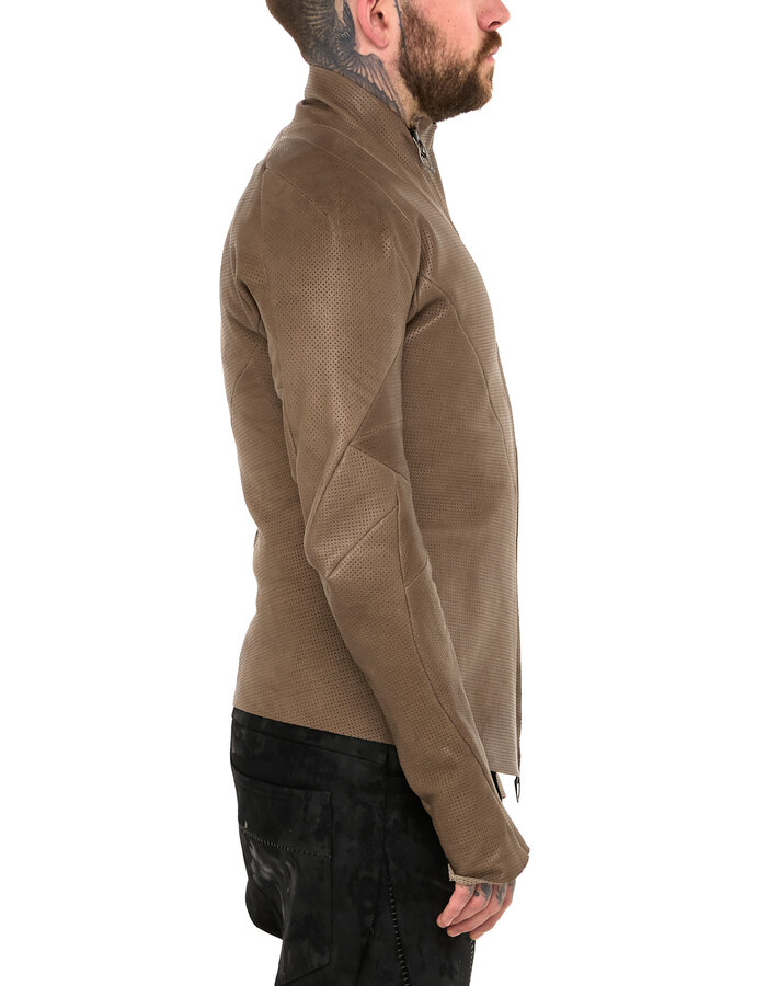 LEON EMANUEL BLANCK DISTORTION AVIATOR JACKET - PERFORATED CALF
