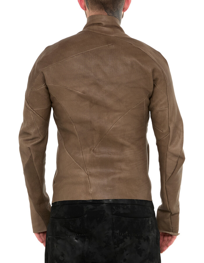 LEON EMANUEL BLANCK DISTORTION AVIATOR JACKET - PERFORATED CALF
