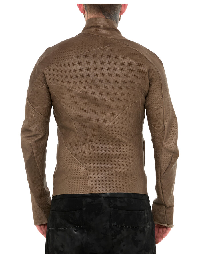LEON EMANUEL BLANCK DISTORTION AVIATOR JACKET - PERFORATED CALF