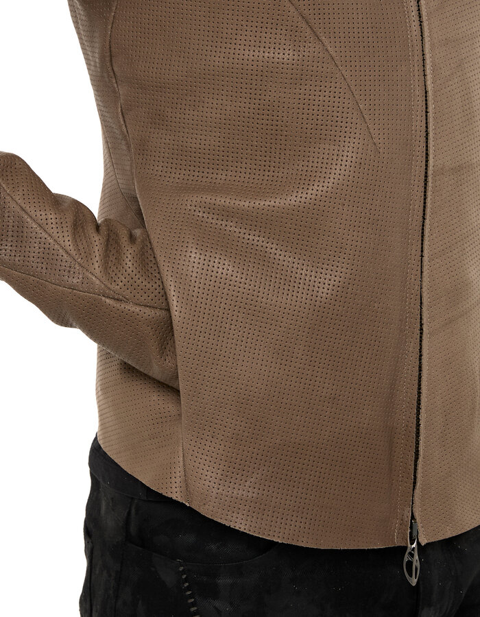 LEON EMANUEL BLANCK DISTORTION AVIATOR JACKET - PERFORATED CALF