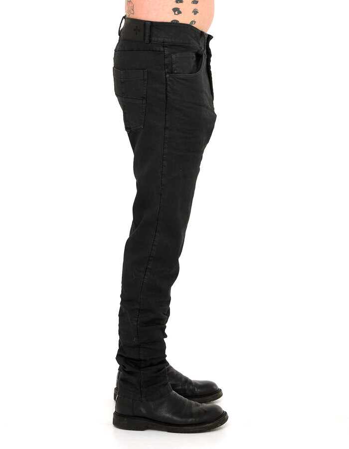 MD75 COATED STRETCH DENIM - BLACK