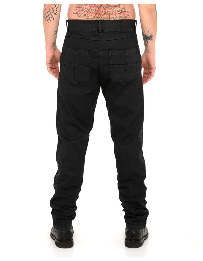 MD75 COATED STRETCH DENIM - BLACK