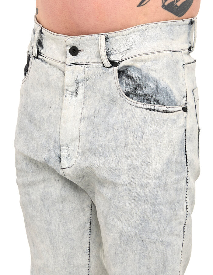 MD75 COATED STRETCH DENIM - WHITE
