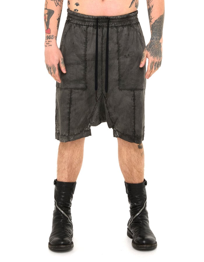 MD75 SALT DYE PATCH POCKET LINEN SHORT