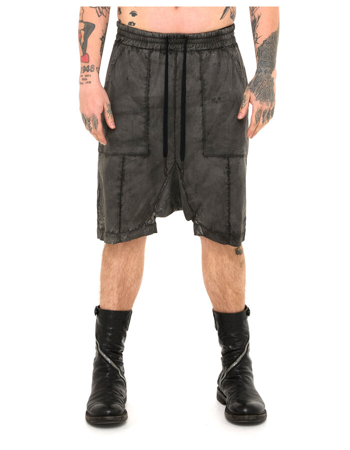 MD75 SALT DYE PATCH POCKET LINEN SHORT