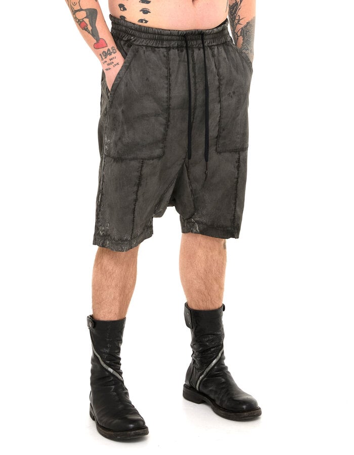 MD75 SALT DYE PATCH POCKET LINEN SHORT