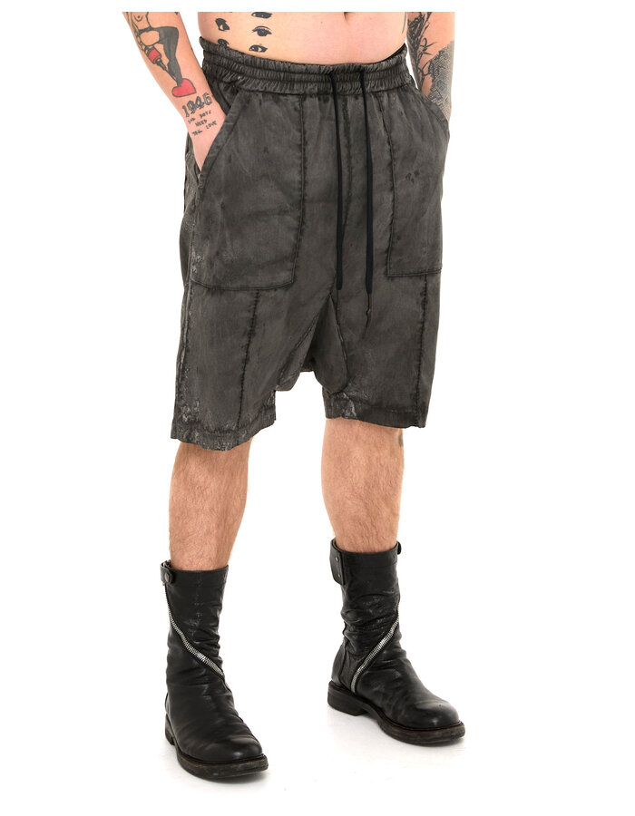 MD75 SALT DYE PATCH POCKET LINEN SHORT