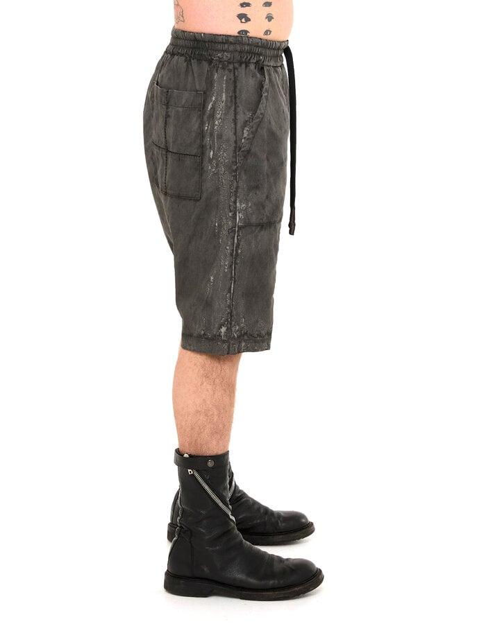 MD75 SALT DYE PATCH POCKET LINEN SHORT