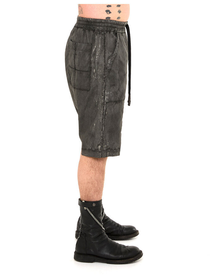 MD75 SALT DYE PATCH POCKET LINEN SHORT