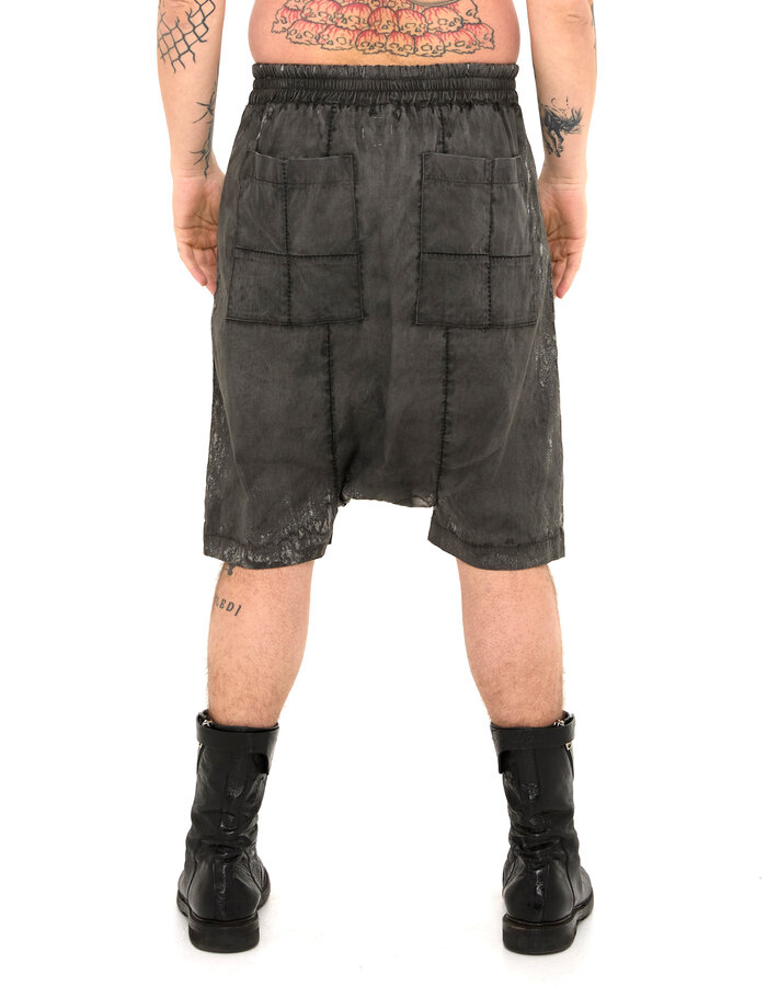 MD75 SALT DYE PATCH POCKET LINEN SHORT