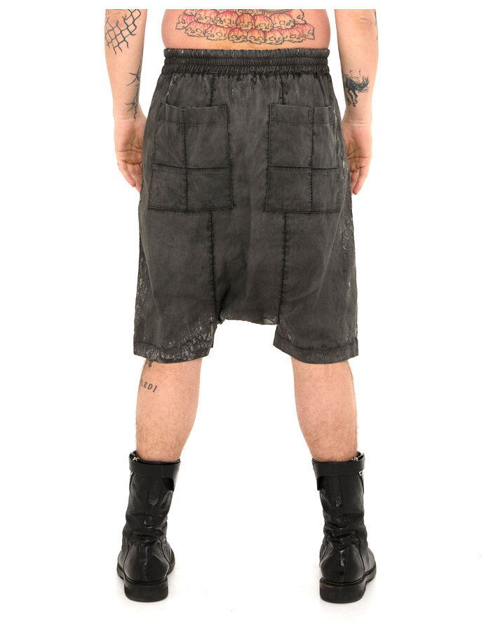 MD75 SALT DYE PATCH POCKET LINEN SHORT