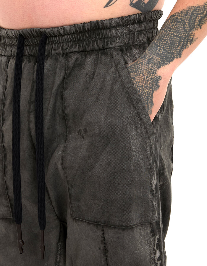 MD75 SALT DYE PATCH POCKET LINEN SHORT