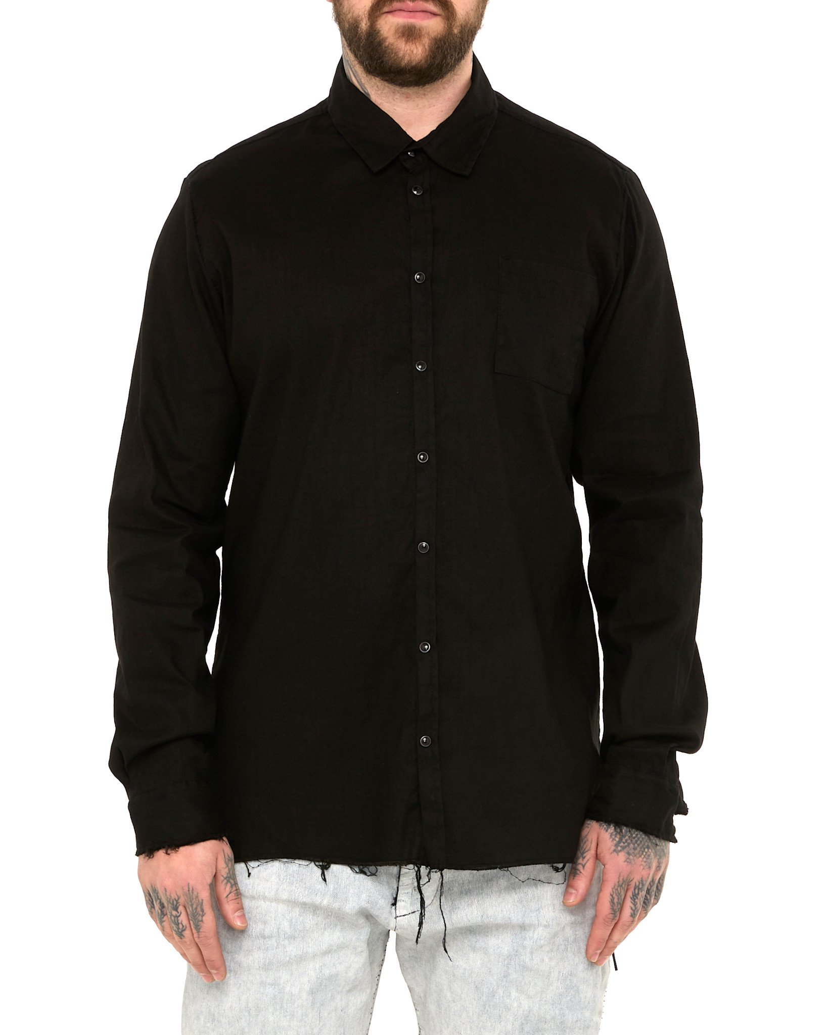 SNAP FRONT LINEN SHIRT