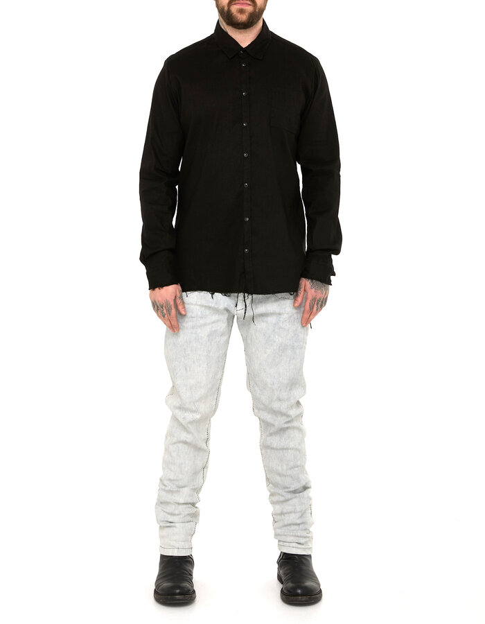 MD75 SNAP FRONT LINEN SHIRT
